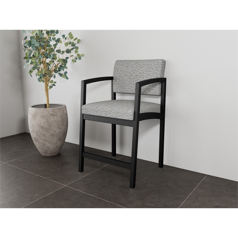 Lesro Industries Steel Waiting Reception Hip Chair Steel Frame in Gray