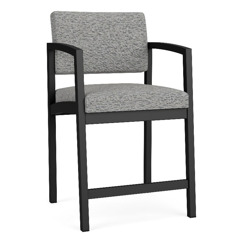 Lesro Industries Steel Waiting Reception Hip Chair Steel Frame in Gray