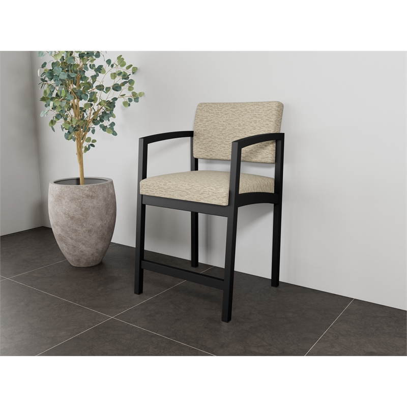 Lesro Industries Steel Waiting Reception Hip Chair Steel Frame in Brown