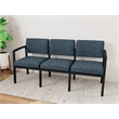 Lesro Industries Steel Waiting Reception 3 Seat Sofa Steel Frame in Blue