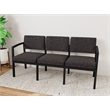 Lesro Industries Steel Waiting Reception 3 Seat Sofa Steel Frame in Black