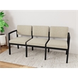 Lesro Industries Steel Waiting Reception 3 Seat Sofa Steel Frame in Brown