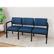 Lesro Industries Steel Waiting Reception 3 Seat Sofa Steel Frame in Blue