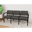 Lesro Industries Steel Waiting Reception 3 Seat Sofa Steel Frame in Gray