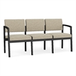 Lesro Industries Steel Waiting Reception 3 Seat Sofa Steel Frame in Gray