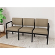 Lesro Industries Steel Waiting Reception 3 Seat Sofa Steel Frame in Brown