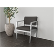 Lesro Industries Steel Waiting Reception Wide Guest Chair in Gray