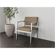 Lesro Industries Steel Waiting Reception Wide Guest Chair in Brown