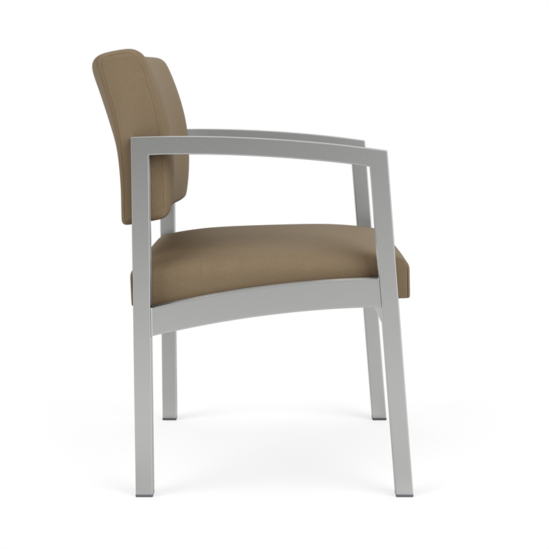 Lesro Industries Steel Waiting Reception Wide Guest Chair in Brown