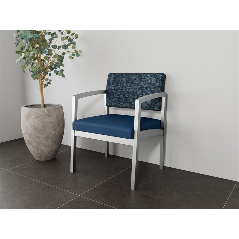 Lesro Industries Steel Waiting Reception Wide Guest Chair in Blue