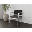 Lesro Industries Steel Waiting Reception Wide Guest Chair in Gray