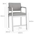 Lesro Industries Steel Waiting Reception Hip Chair Steel Frame in Brown