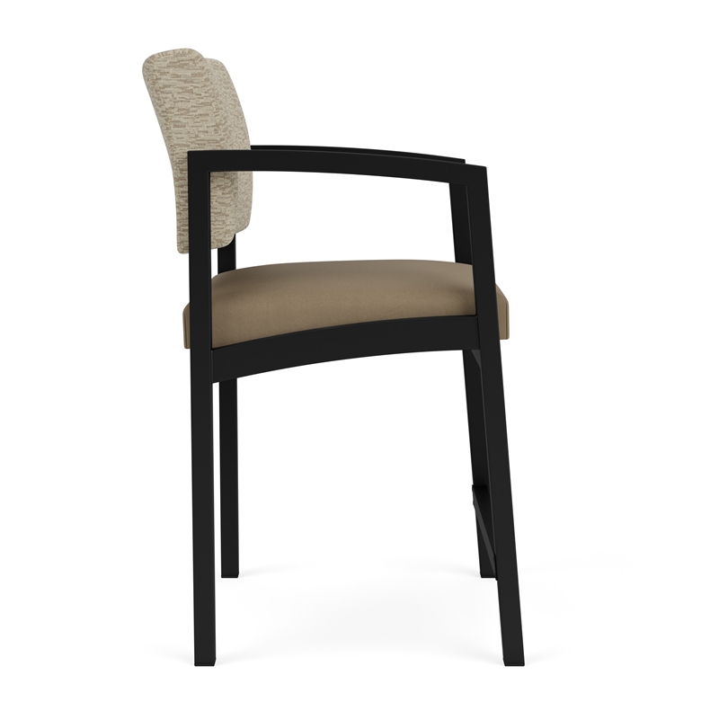Lesro Industries Steel Waiting Reception Hip Chair Steel Frame in Brown