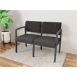 Lesro Industries Steel Waiting Reception 2 Seat Sofa Steel Frame in Gray