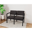 Lesro Industries Steel Waiting Reception 2 Seat Tandem Seating in Black