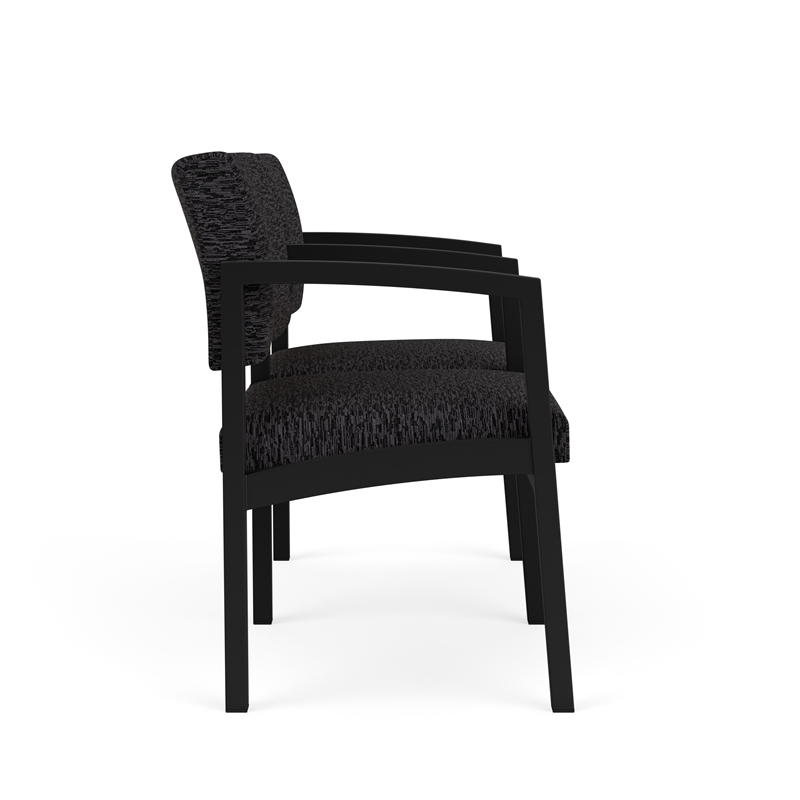 Lesro Industries Steel Waiting Reception 2 Seat Tandem Seating in Black
