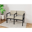 Lesro Industries Steel Waiting Reception 2 Seat Tandem Seating in Brown