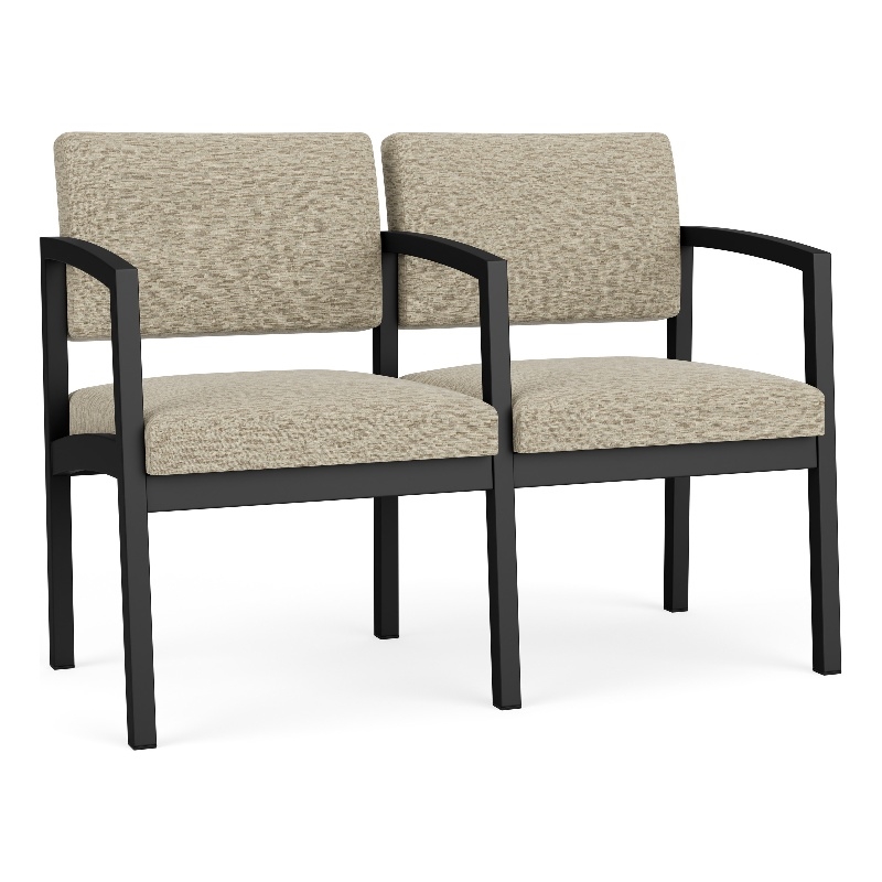 Lesro Industries Steel Waiting Reception 2 Seat Tandem Seating in Brown