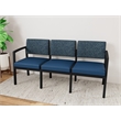 Lesro Industries Steel Waiting Reception 3 Seat Sofa Steel Frame in Blue