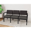 Lesro Industries Steel Waiting Reception 3 Seat Sofa Steel Frame in Gray