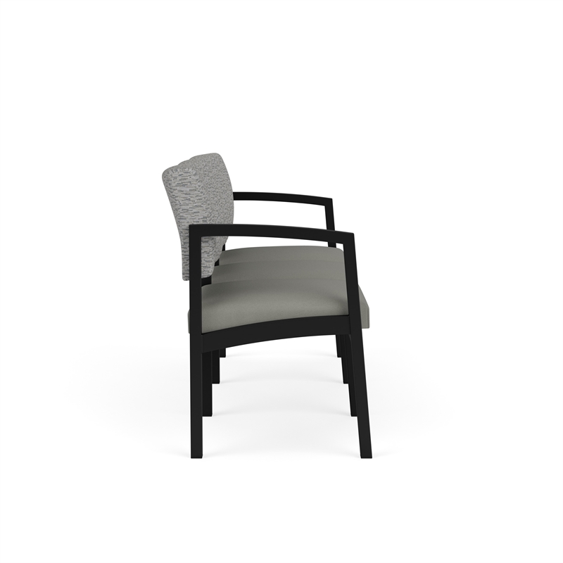 Lesro Industries Steel Waiting Reception 3 Seat Sofa Steel Frame in Gray