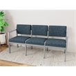 Lesro Industries Steel Waiting Reception 3 Seat Sofa Steel Frame in Blue