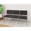 Lesro Industries Steel Waiting Reception 3 Seat Sofa Steel Frame in Black