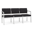 Lesro Industries Steel Waiting Reception 3 Seat Sofa Steel Frame in Black