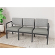 Lesro Industries Steel Waiting Reception 3 Seat Sofa Steel Frame in Gray