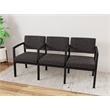 Lesro Industries Steel Waiting Reception 3 Seat Tandem Seating in Black