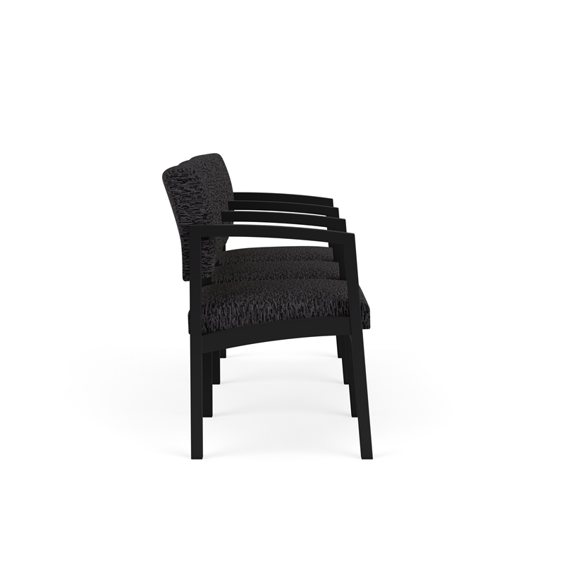 Lesro Industries Steel Waiting Reception 3 Seat Tandem Seating in Black