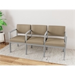 Lesro Industries Steel Waiting Reception 3 Seat Tandem Seating in Brown