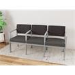 Lesro Industries Steel Waiting Reception 3 Seat Tandem Seating in Gray