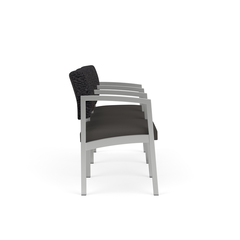 Lesro Industries Steel Waiting Reception 3 Seat Tandem Seating in Gray