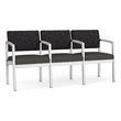 Lesro Industries Steel Waiting Reception 3 Seat Tandem Seating in Gray