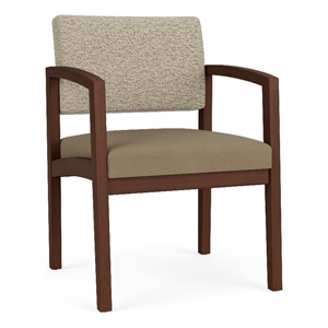 Lesro Industries Wood Waiting Reception Guest Chair Wood Frame in Brown