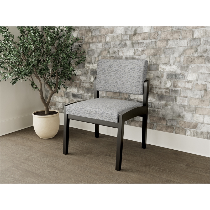 Lesro Industries Wood Waiting Reception Armless Guest Chair in Gray