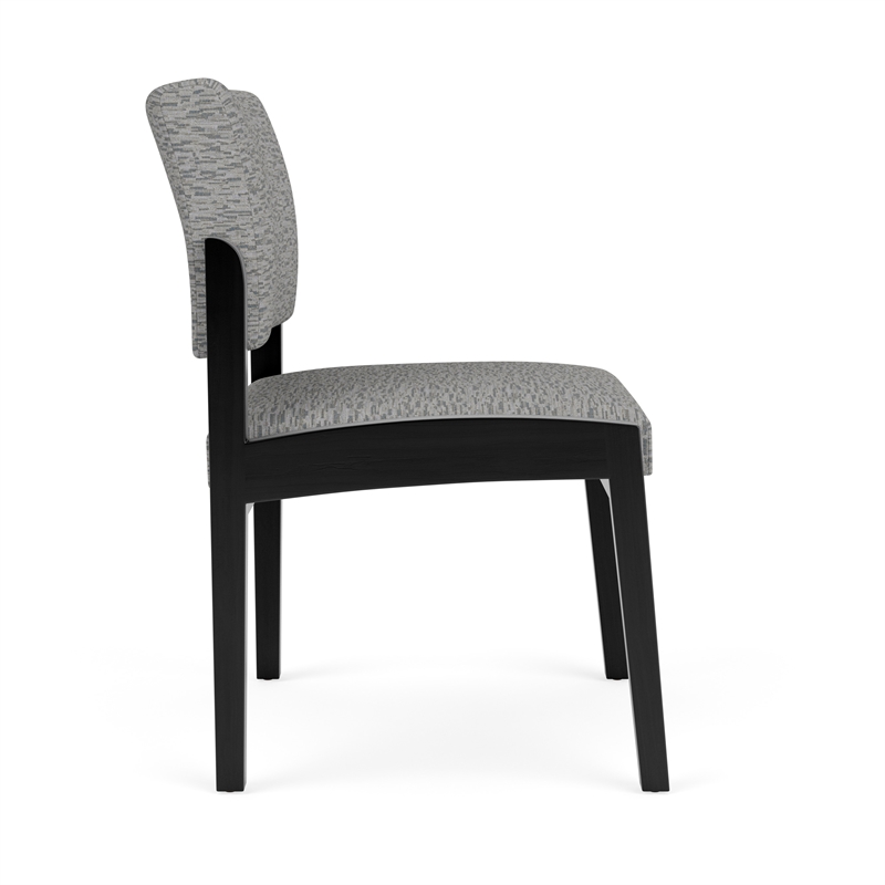 Lesro Industries Wood Waiting Reception Armless Guest Chair in Gray