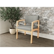 Lesro Industries Wood Waiting Reception Wide Guest Chair Wood Frame in Gray