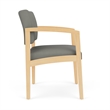 Lesro Industries Wood Waiting Reception Wide Guest Chair Wood Frame in Gray