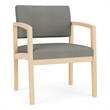 Lesro Industries Wood Waiting Reception Wide Guest Chair Wood Frame in Gray