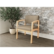 Lesro Industries Wood Waiting Reception Wide Guest Chair in Brown