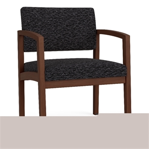 Lesro Industries Wood Waiting Reception Wide Guest Chair in Brown