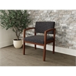 Lesro Industries Wood Waiting Reception Wide Guest Chair in Black