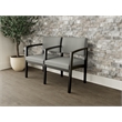 Lesro Industries Wood Waiting Reception 2 Seat Tandem Seating in Gray