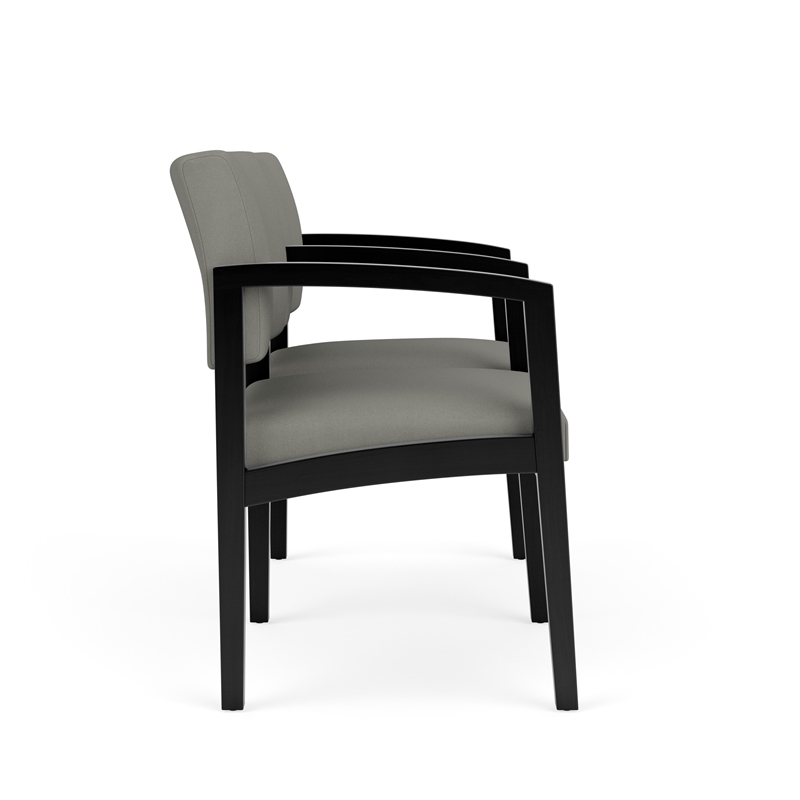 Lesro Industries Wood Waiting Reception 2 Seat Tandem Seating in Gray