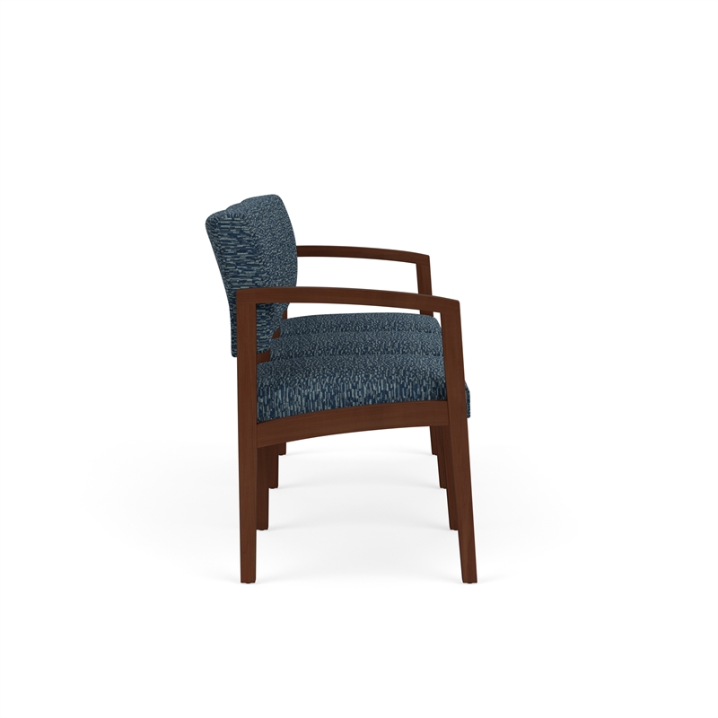 Lesro Industries Wood Waiting Reception 3 Seat Sofa Wood Frame in Blue
