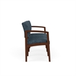 Lesro Industries Wood Waiting Reception 3 Seat Sofa Wood Frame in Blue