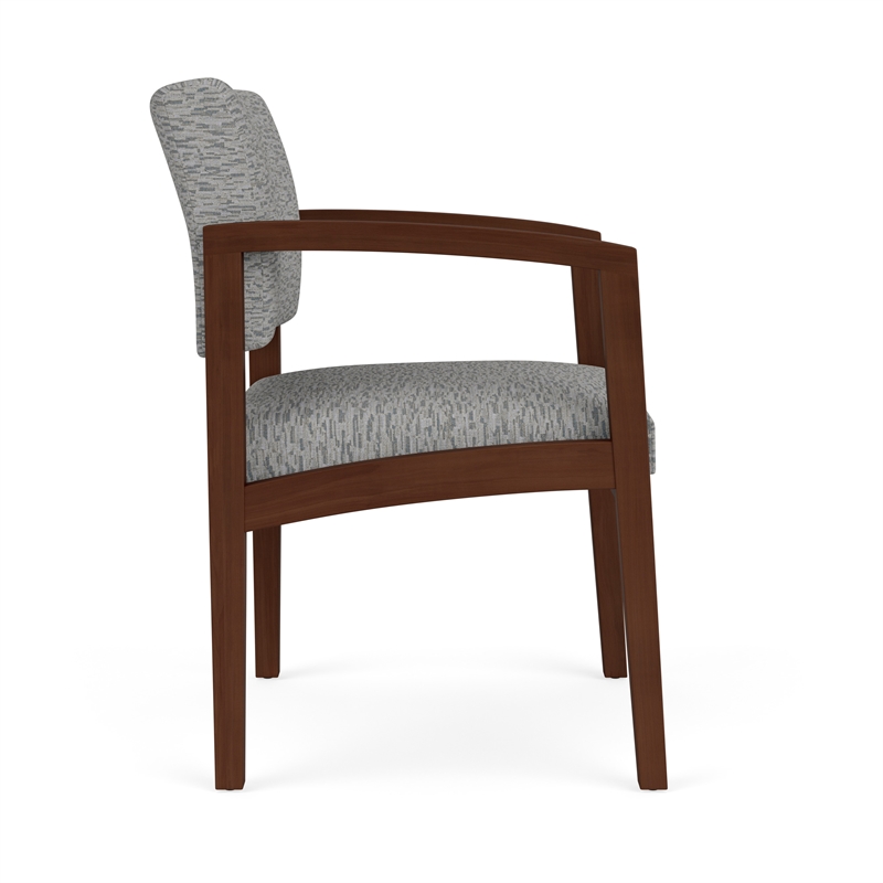 Lesro Industries Wood Waiting Reception Guest Chair Wood Frame in Gray