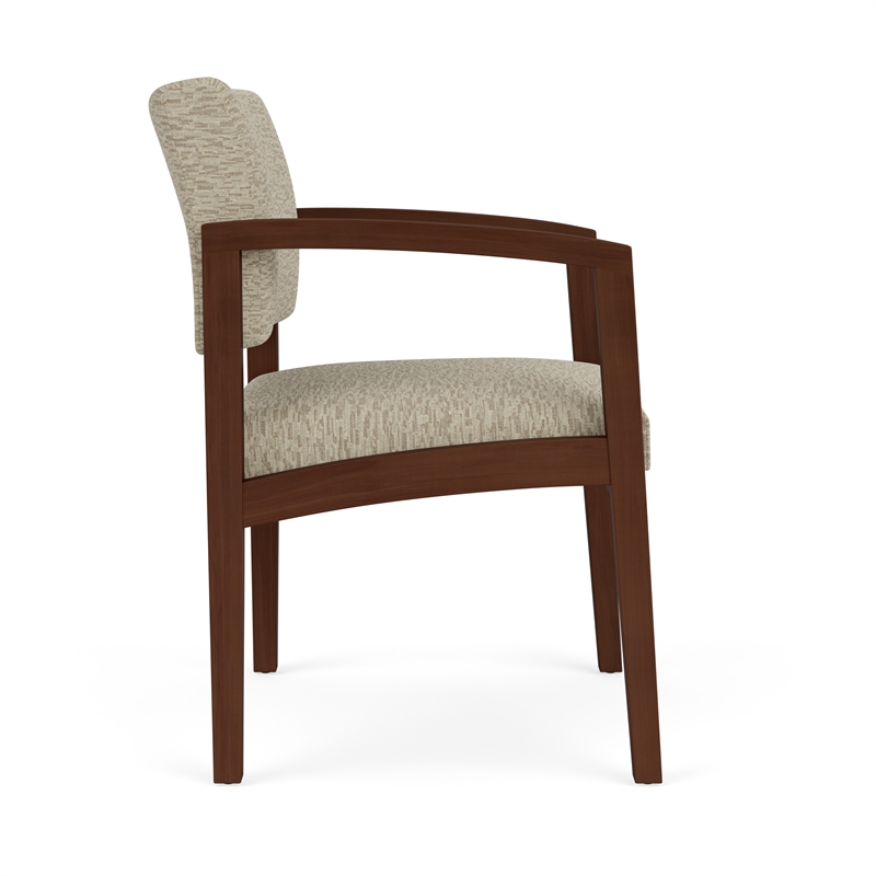 Lesro Industries Wood Waiting Reception Guest Chair Wood Frame in Brown